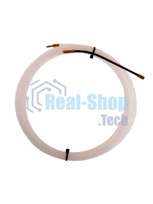 Протяжка кабельная Rexant (мини УЗК в бухте), 5 м нейлон, d=3 мм, латунный наконечник, заглушка