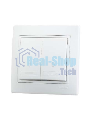 Выключатель LEZARD 701-0202-106 серия скр.проводки Мира проходной двойной белый