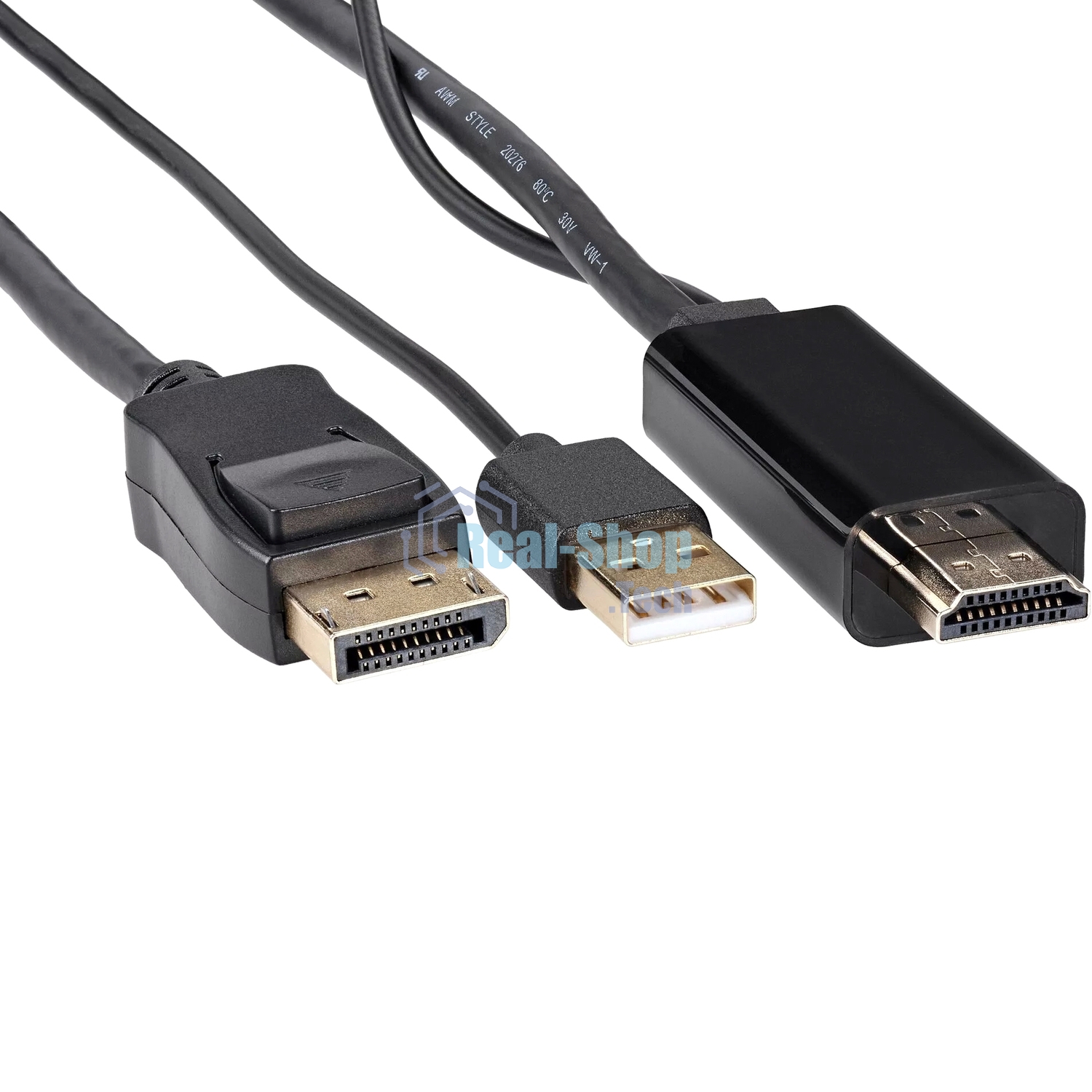 Кабель-переходник HDMI(M) +USB---> DP(M) 4K*60Hz 1.8M, VCOM