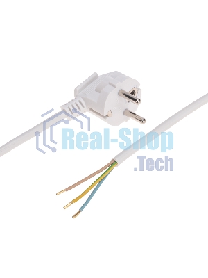 Шнур электрический с вилкой Rexant ПВС 3х1,0 мм², 5м белый