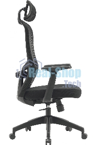 Кресло компьютерное Cactus CS-MC515-BK черный, сиденье черный, сетка/ткань, с подголов. крестов. пластик, пластик черный