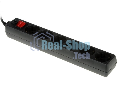 Сетевой фильтр 5bites GARDA SP6B-550 6S/3x0.75 мм2/5 м/черный