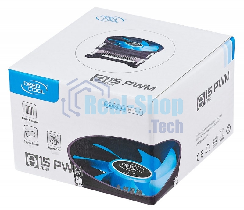 Кулер для процессора DEEPCOOL THETA 15 PWM черный/синий, 100 мм, алюминий, 2800 об/мин, 36 дБ, 4 pin, 95 Вт, 46 мм