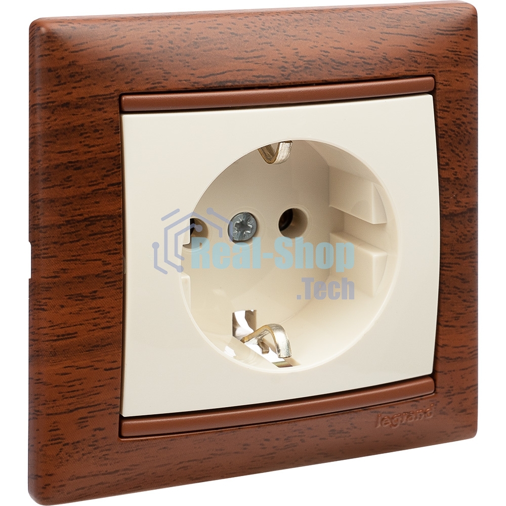 Розетка электрическая Valena с заземлением 2К+З/сл.кость (слоновая кость) Legrand 774320