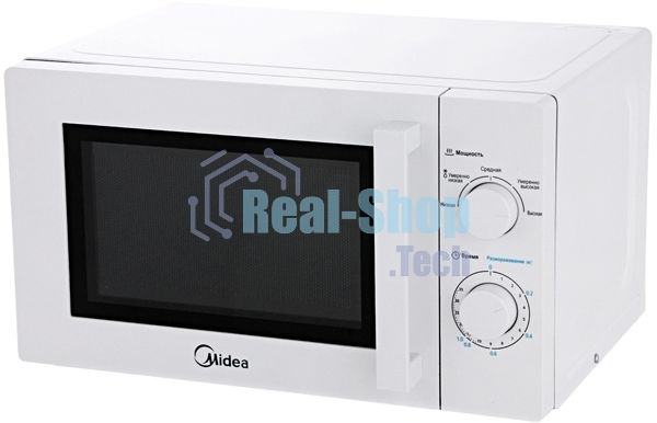 Микроволновая печь Midea MM720CY6-W белый, 20 л, 700 Вт, переключатели - поворотный механизм