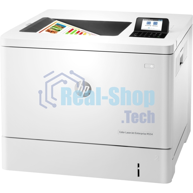 Принтер лазерный HP Color LaserJet Enterprise M554dn (7ZU81A), A4, цветной, печ. до 33 стр/мин., 600 x 600 dpi, USB, RJ-45, Air Print, Mopria