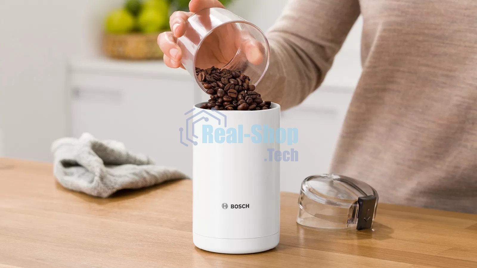 Кофемолка Bosch TSM6A011W 180Вт сист.помол.:ротац.нож вместим.:75гр белый