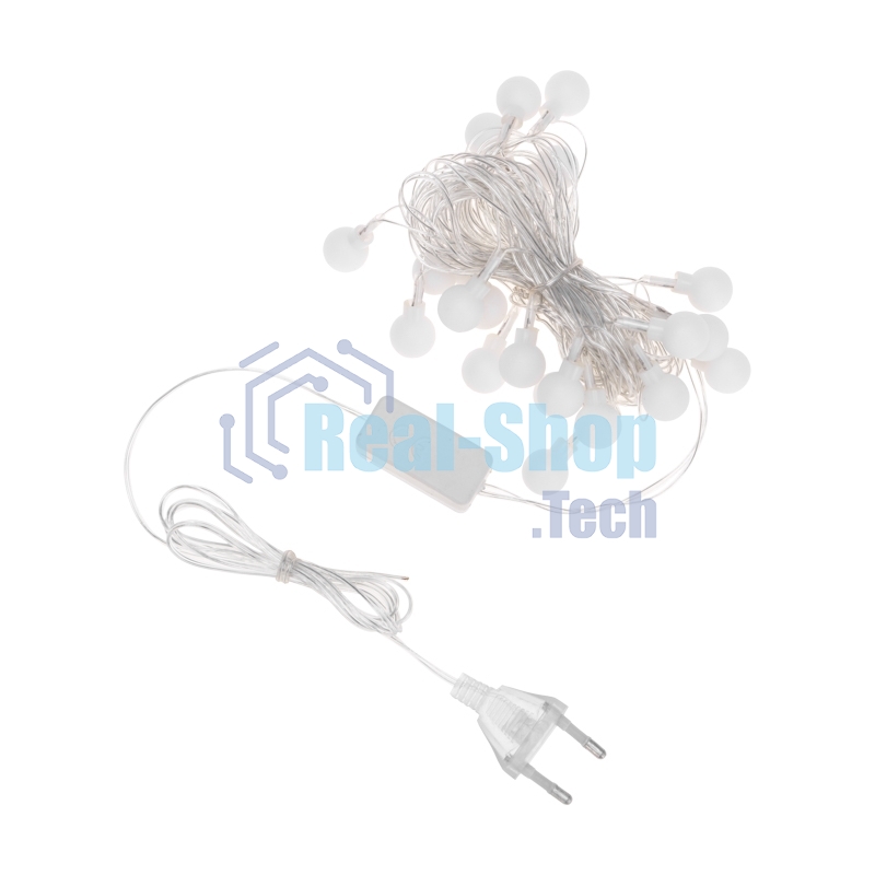 Гирлянда светодиодная Neon-night Шарики 5м, 20 LED, IP20, прозрачный провод, свечение мульти (RG/RB), мигание, 230В