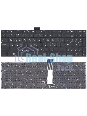 Клавиатура для ноутбука Asus X502 X502CA X502C черная (плоский Enter)
