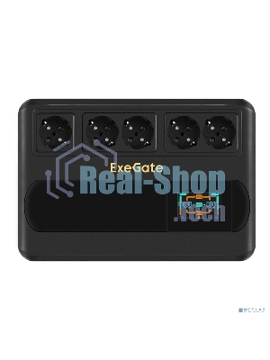Источник бесперебойного питания ExeGate NEO Smart BU-800.LCD.AVR.5SH 800VA/480W, цветной LCD-дисплей, AVR, 5*Schuko, черный