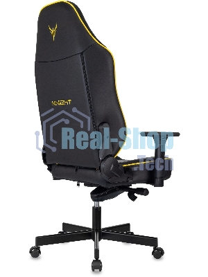 Кресло игровое Бюрократ Knight Ronin черный искусст.кожа/экокожа крестов. металл