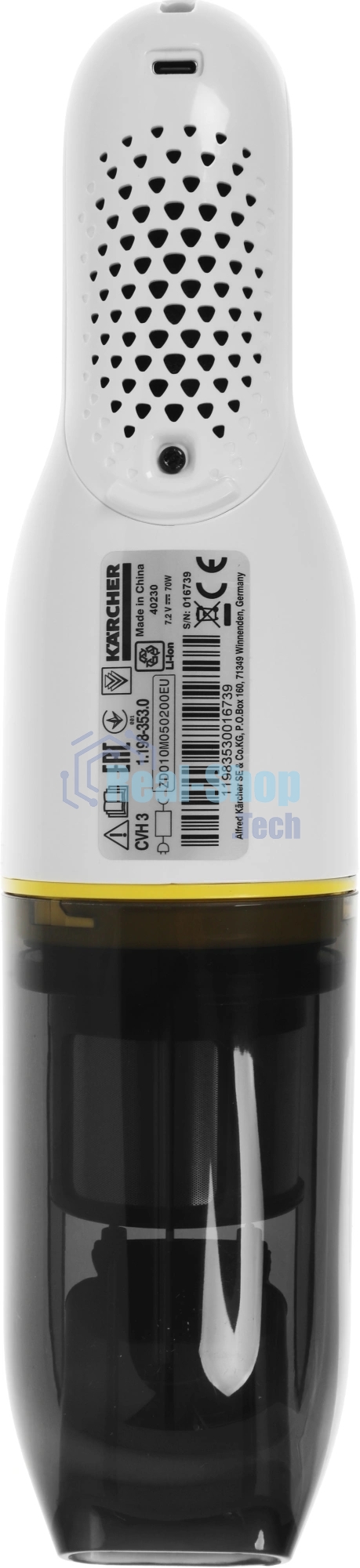 Пылесос Karcher CVH 3 *EU белый/черный, 70/70 Вт, уборка сухая, пылесборник контейнер 0.15 л