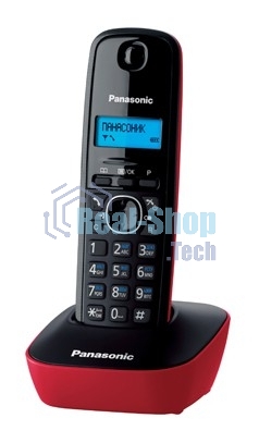 Телефон беспроводной (DECT) Panasonic KX-TG1611RUR (красный) АОН, Caller ID,12 мелодий звонка,подсветка дисплея,поиск трубки