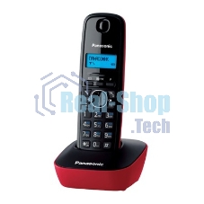 Телефон беспроводной (DECT) Panasonic KX-TG1611RUR (красный) АОН, Caller ID,12 мелодий звонка,подсветка дисплея,поиск трубки