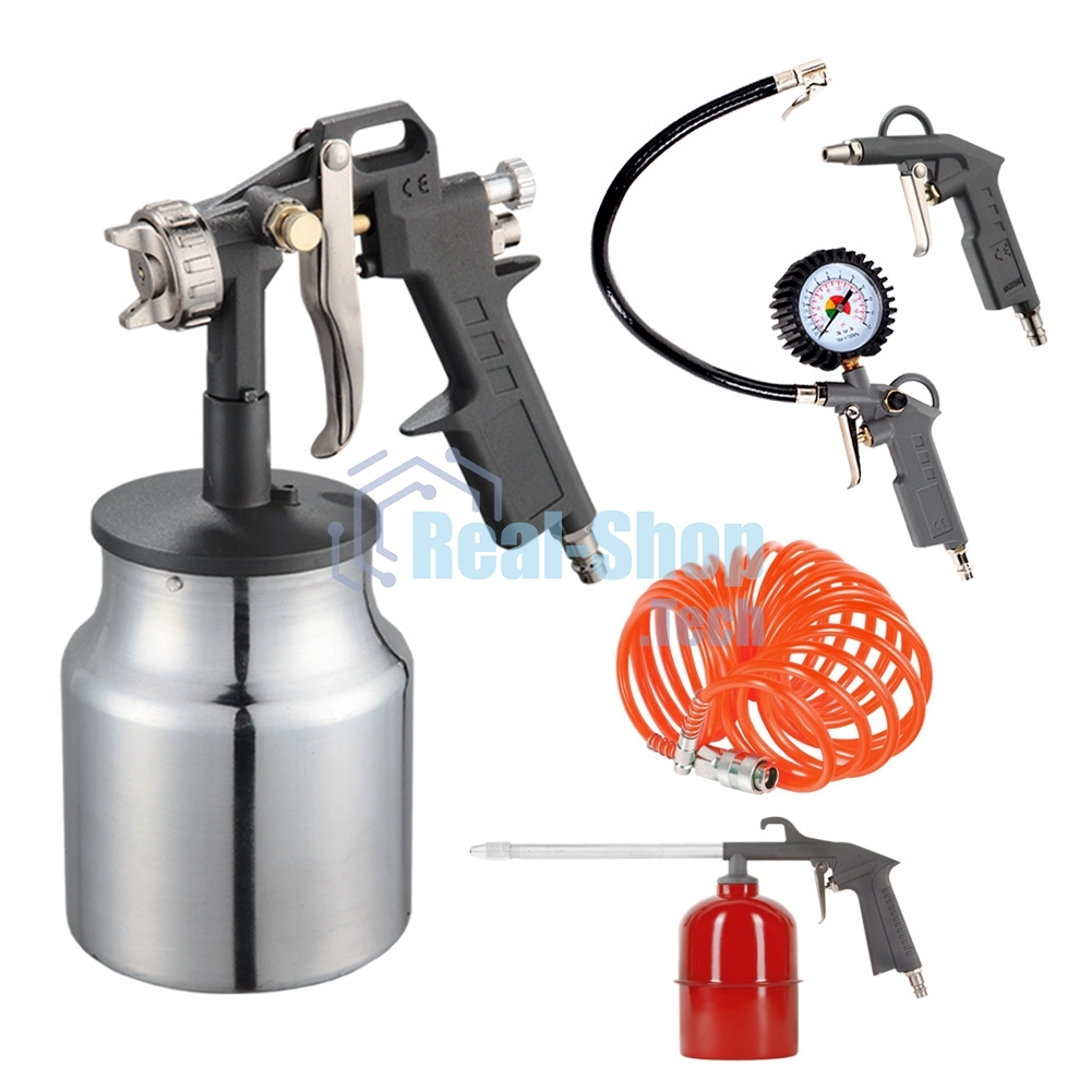 Набор пневмоинструмента PATRIOT KIT 5В5пр. краскопульт с н.баком пистолеты шланг5м пульверизатор