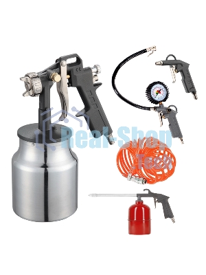 Набор пневмоинструмента PATRIOT KIT 5В5пр. краскопульт с н.баком пистолеты шланг5м пульверизатор