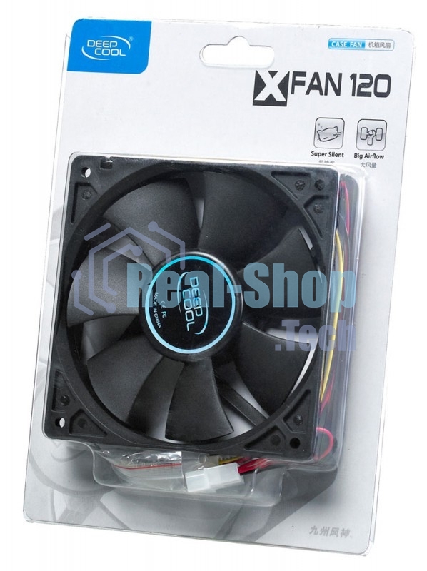 Вентилятор для корпуса DEEPCOOL XFAN 120 черный, 120 мм, 1300 об/мин, 23.7 дБ, 3 pin