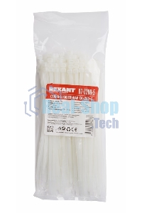 Хомут-стяжка кабельная нейлоновая Rexant 200 x4,8 мм, белая, упаковка 100 шт.