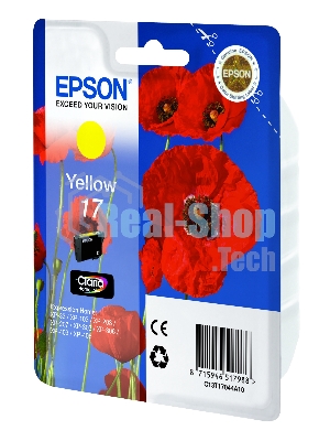 Картридж струйный Epson C13T17044A10 желтый (150 стр.) для Epson XP33/203/303