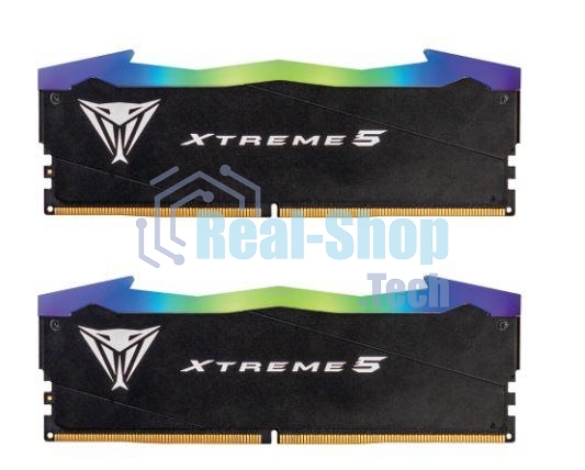 Оперативная память Patriot Viper Xtreme 5, DDR5, 48GB (2x24GB), 8000MHz, CL38, DIMM, с радиаторами, RGB, черный