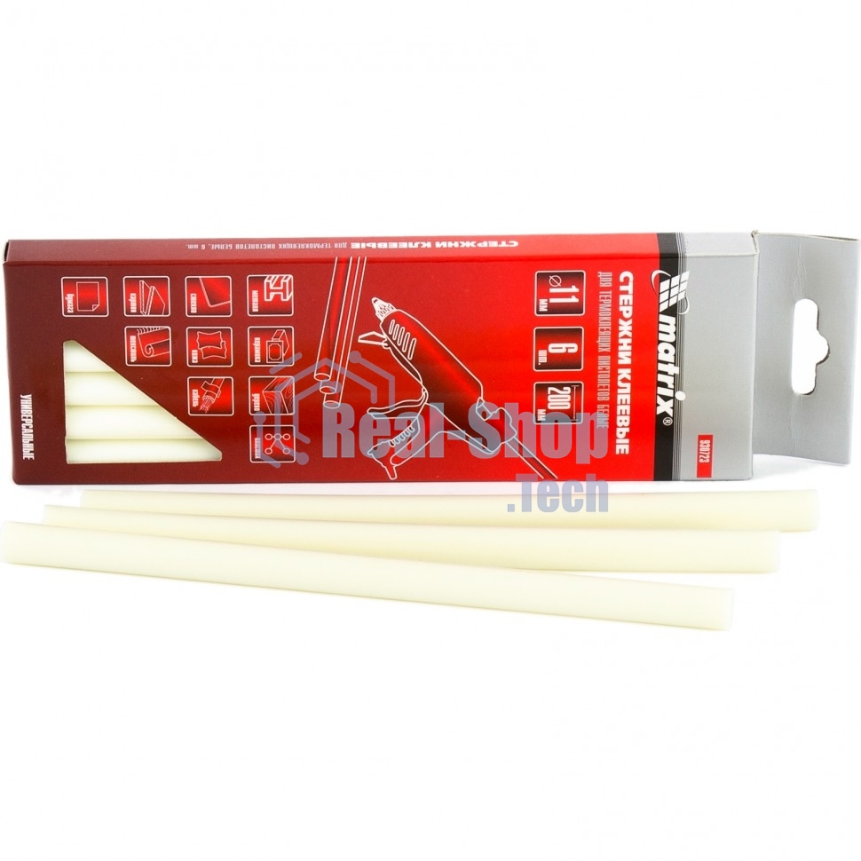 Стержни Matrix клеевые, белый, 11x200мм, 6 шт./упак.