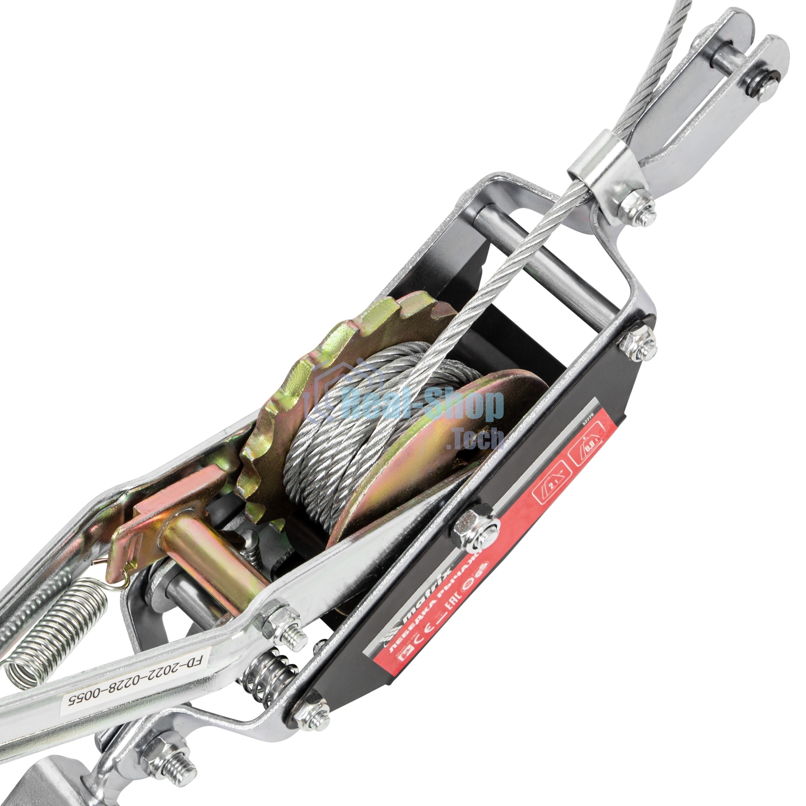 Лебедка рычажная Matrix тяга - 2 т, подъем - 0,8 т, одинарное храповое колесо