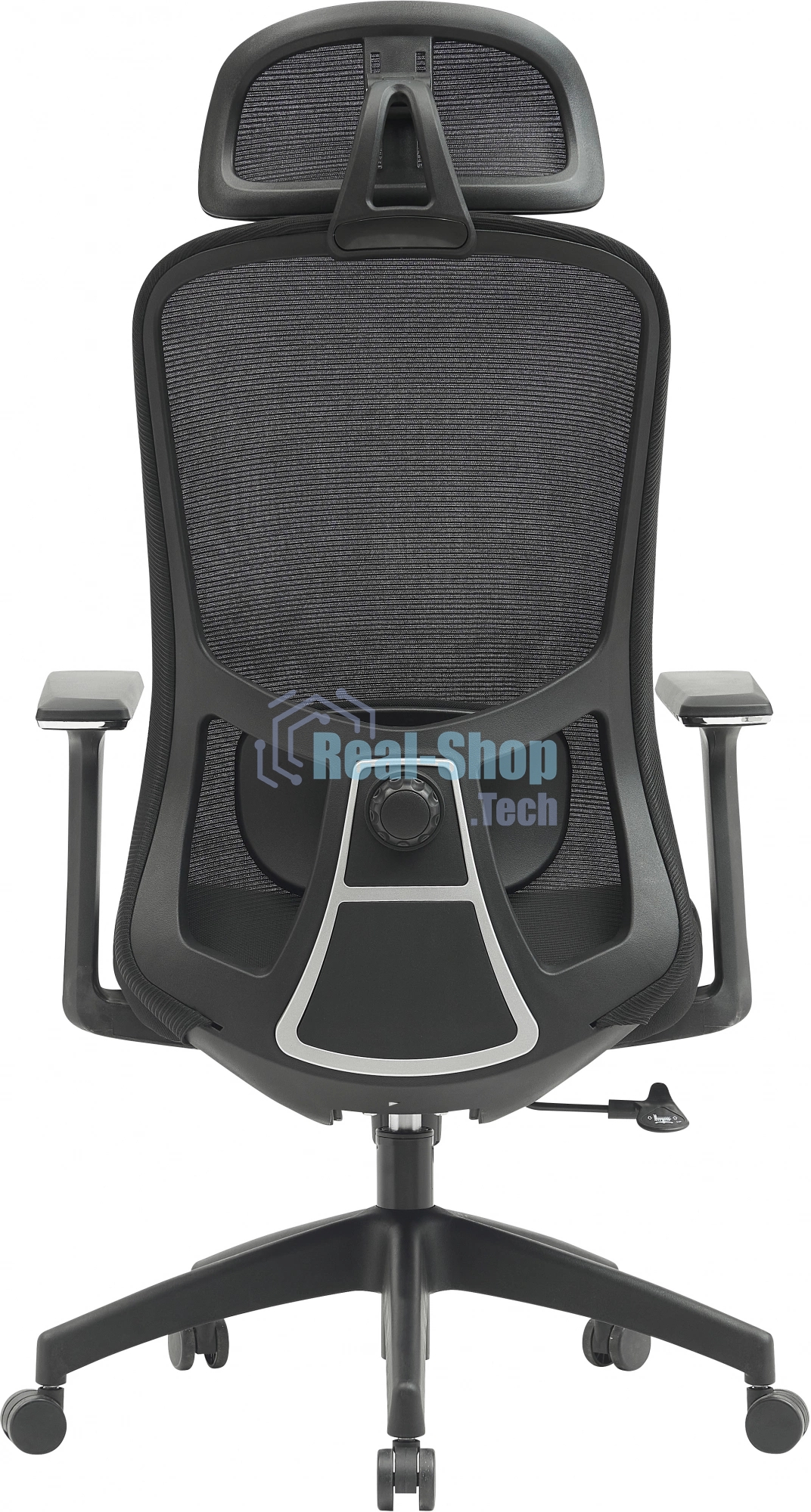 Кресло компьютерное Cactus CS-MC515-BK черный, сиденье черный, сетка/ткань, с подголов. крестов. пластик, пластик черный