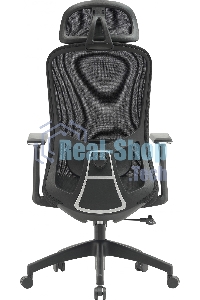 Кресло компьютерное Cactus CS-MC515-BK черный, сиденье черный, сетка/ткань, с подголов. крестов. пластик, пластик черный