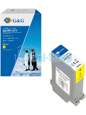 Картридж струйный G&G GG-PFI107Y желтый (130мл) для Canon imageProGRAF iPF670/680/685/770/780/785