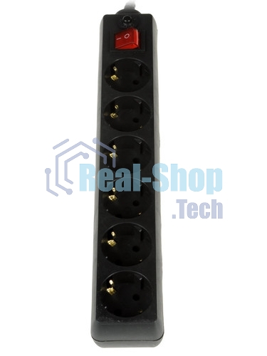 Сетевой фильтр 5bites GARDA SP6B-550 6S/3x0.75 мм2/5 м/черный
