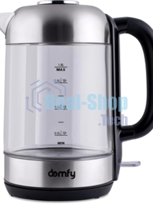 Чайник электрический Domfy DSM-EK401 1.8л. 2200Вт черный/прозрачный (корпус: стекло)