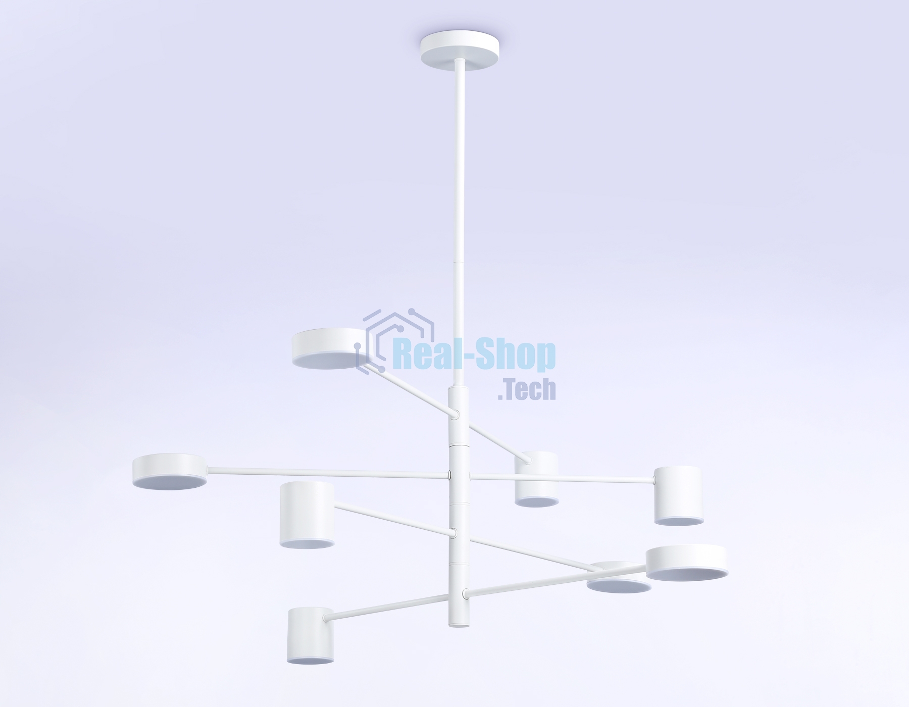 Подвесной светодиодный светильник Ambrella light FL51688/8 WH белый 3000K/4200K/6400K 48W D900*1000 (Без ПДУ)