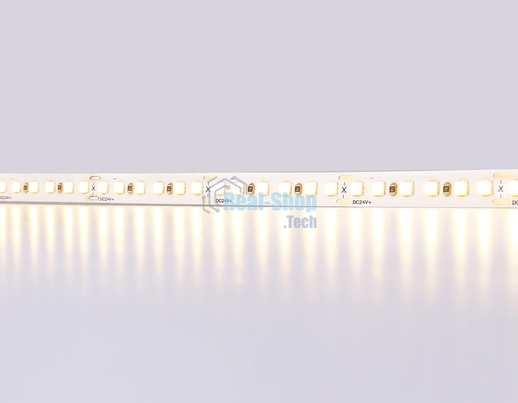 Светодиодная лента Ambrella light GS3201 2835 180Led/ 14.4W m/ 24V IP20 3000K/ 5000*8*1.2mm (2 конт.)