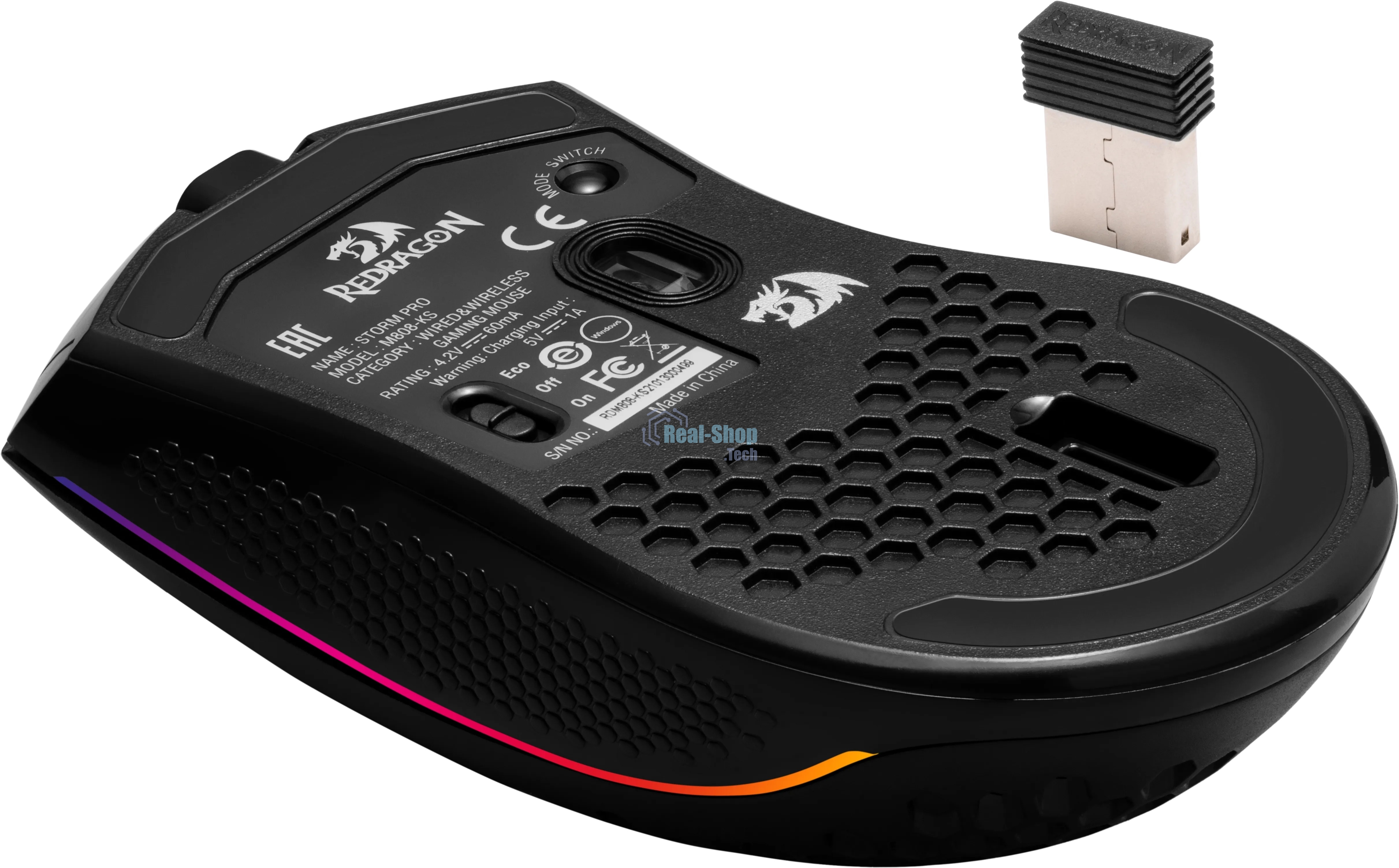 Мышь беспроводная игровая REDRAGON Storm Pro RGb, 16000 dpi