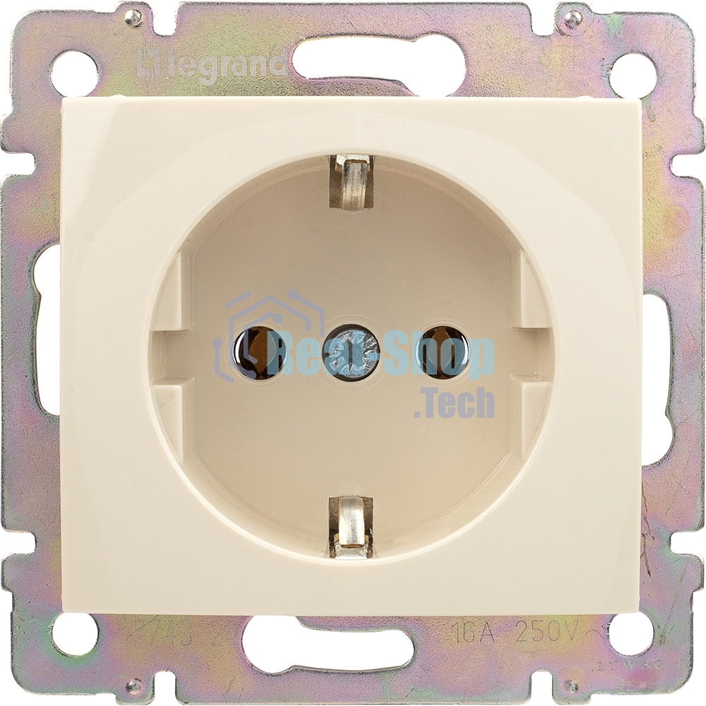 Розетка электрическая Valena с заземлением 2К+З/сл.кость (слоновая кость) Legrand 774320