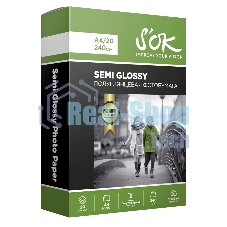 Фотобумага RC Semi Glossy Premium 240gsm; A4*20ПолуглянцеваяПремиум; 240г/м2; формат А4; 20 листов RC