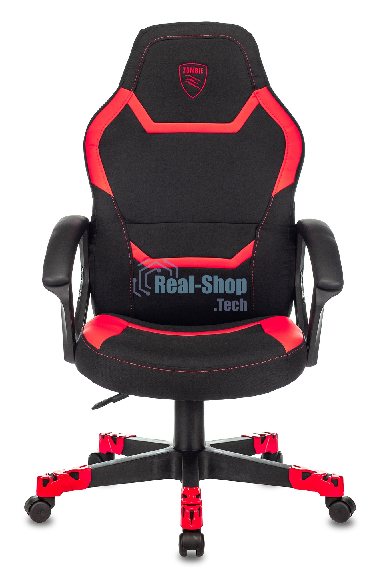 Кресло игровое Zombie 10 черный/красный искусст.кожа/ткань крестовина пластик