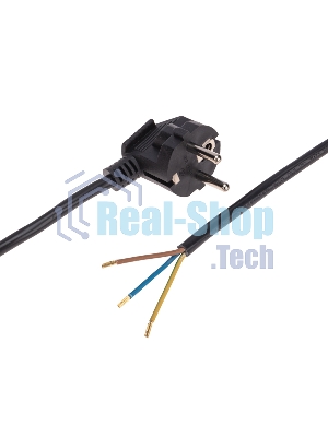 Шнур электрический с вилкой Rexant ПВС 3х1,0 мм², 1,5м черный