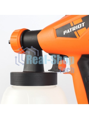 Краскопульт электрический PATRIOT SG500 HVLP 500 Вт., 100 DIN/сек, Расход 900 мл/мин., Резервуар: 1300 мл