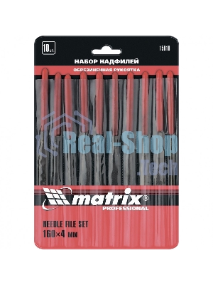 Набор надфилей Matrix 160 х 4мм 10шт обрезиненные рукоятки