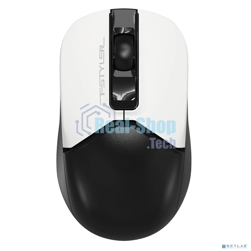Мышь беспроводная A4Tech Fstyler FG12 белый/черный, 1200 dpi, радиоканал, USB, кнопки - 3