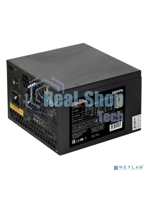 Блок питания ExeGate 500PPH-OEM (EX280577RUS-OEM), 500Вт, 80 PLUS, 120Вт, черный
