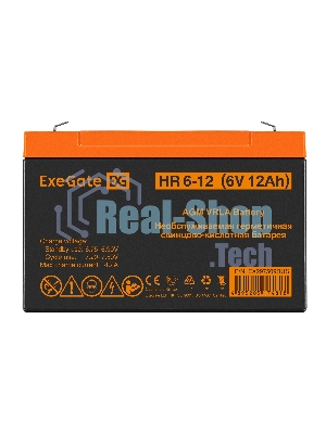 Аккумуляторная батарея ExeGate HR 6-12 (6V 12Ah, клеммы F2)