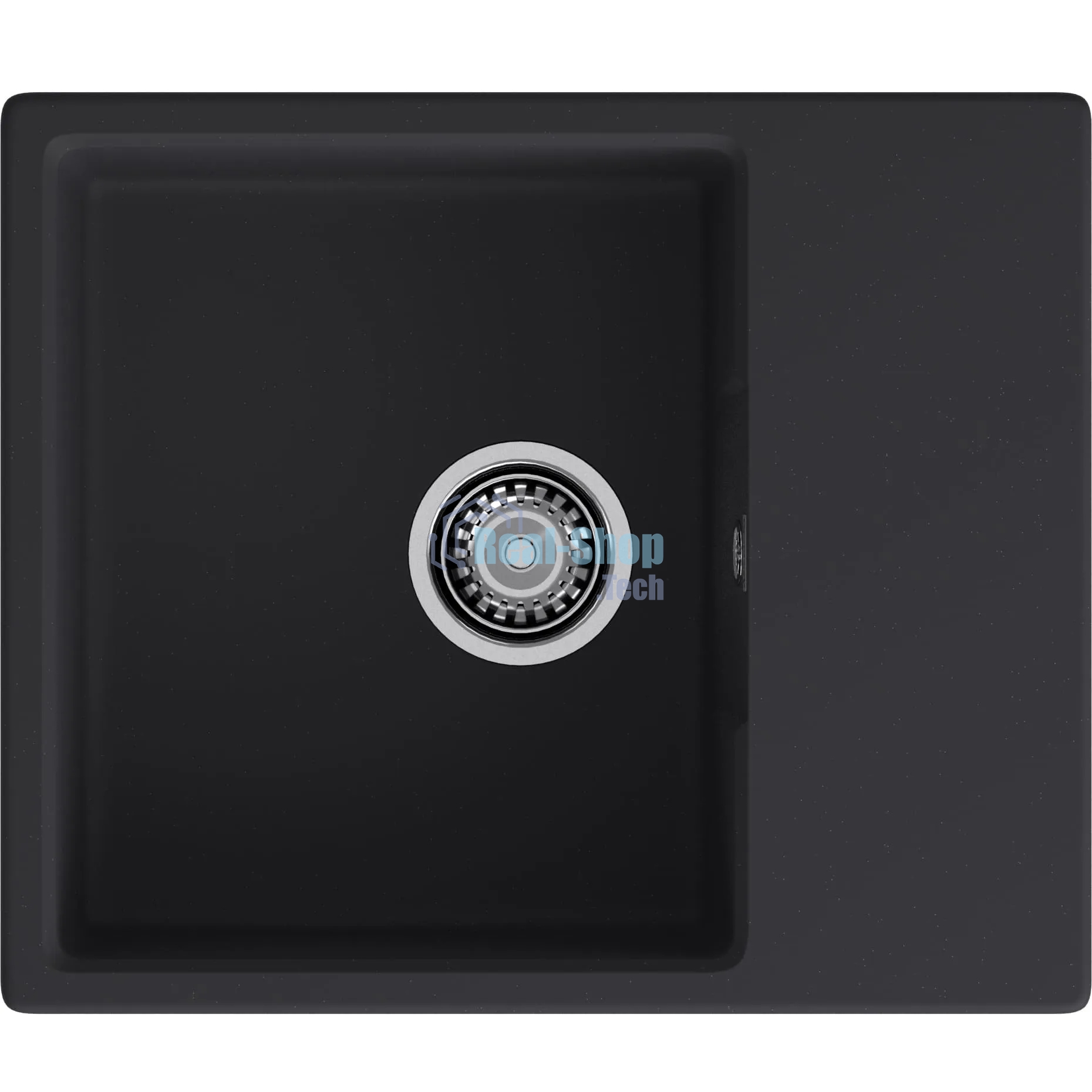 Мойка GRANFEST URBAN 658L 1-чаша+крыло 580x490мм, монтаж: врезной, материал: кварц, черный