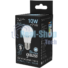 Лампа светодиодная Gauss A60 10Вт цок.:E27 шар 220B 4100K св.свеч.бел.нейт. A60 (упак.:10шт)