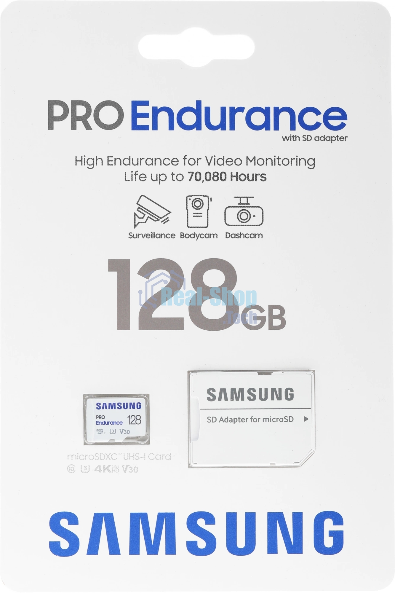 Карта памяти Samsung PRO Endurance MB-MJ128KA microSDXC U1 C10 V10 128GB +SD Adapter