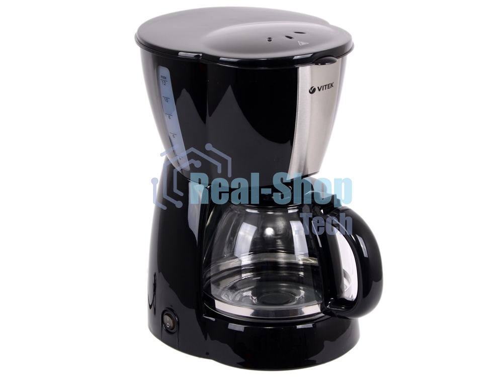 Кофеварка капельная Vitek VT-1503 черный, исп. кофе - молотый, 1.2 л, 900 Вт.