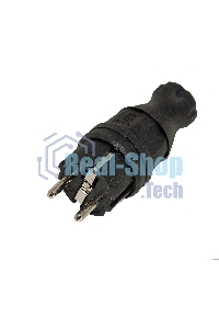 Вилка прямая EKF RPS-011-16-230-44 каучуковая 230В, 2P+PE, 16A, IP44 EKF PROxima