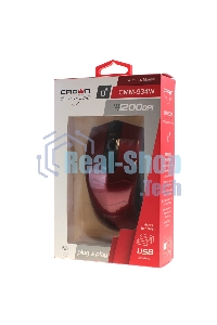 Мышь беспроводная Crown CMM-934W красный/черный, 1200 dpi, радиоканал, USB, кнопки - 4