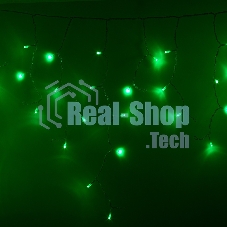 Гирлянда Neon-night Айсикл (бахрома) светодиодный, 2,4 х 0,6 м, прозрачный провод, 230 В, диоды зеленые, 88 LED